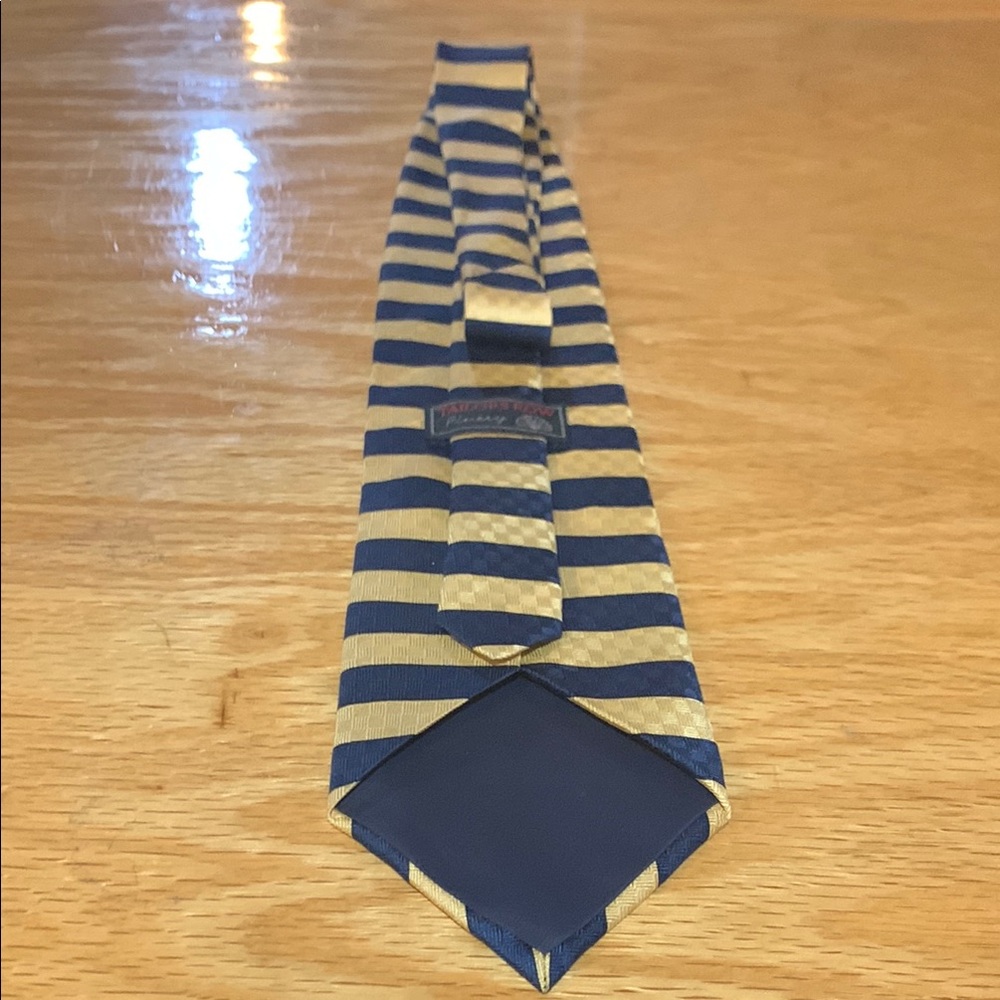 Classic Blue and Gold Striped Necktie